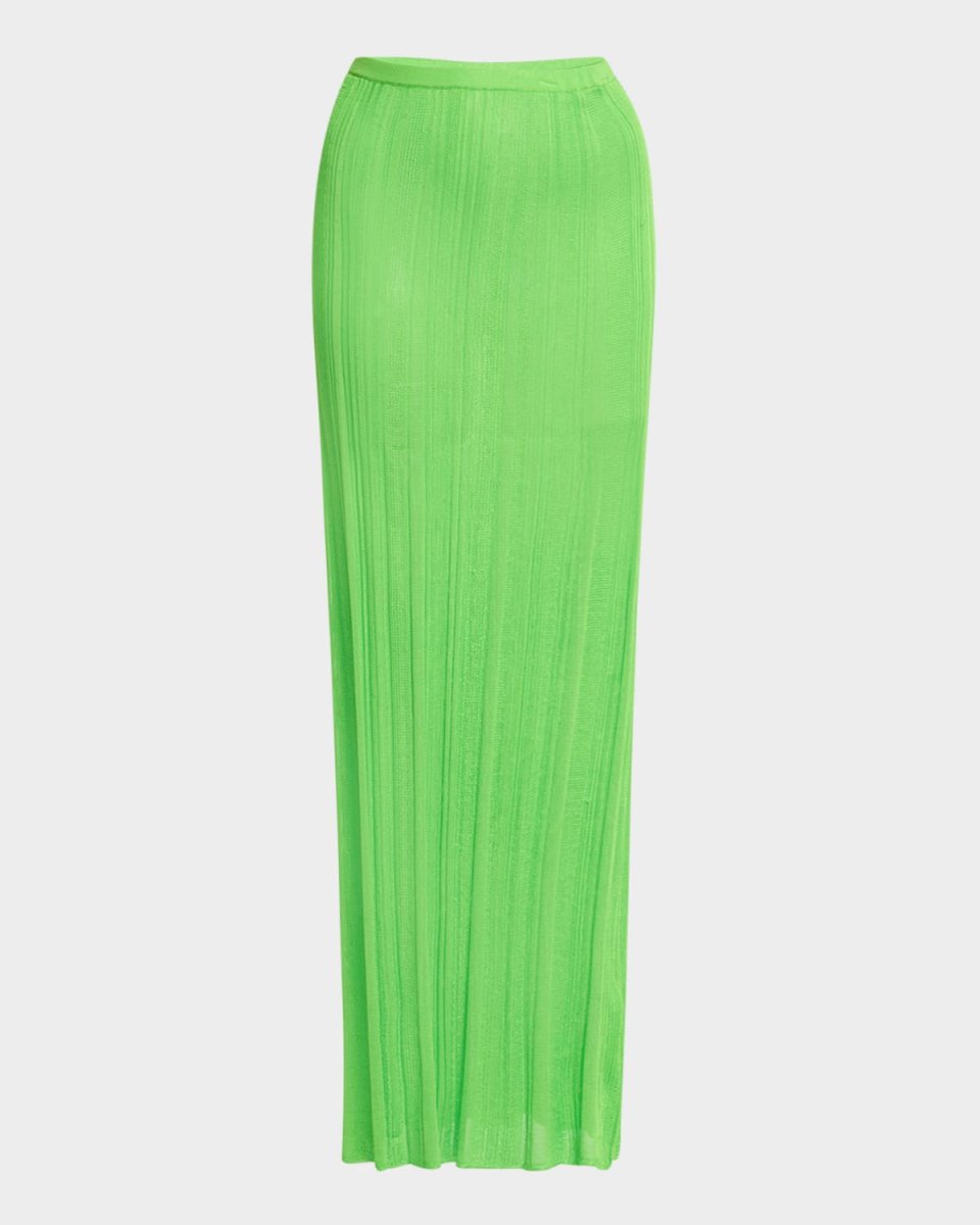 Daniella Plisse Silk Knit Maxi Skirt